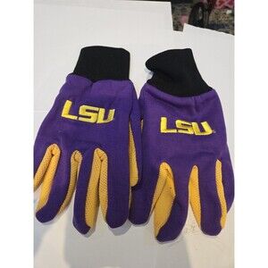 Ncaa lsu Tigers Colored Palm Utility Gloves Purple w/ Yellow Palm by FOCO
